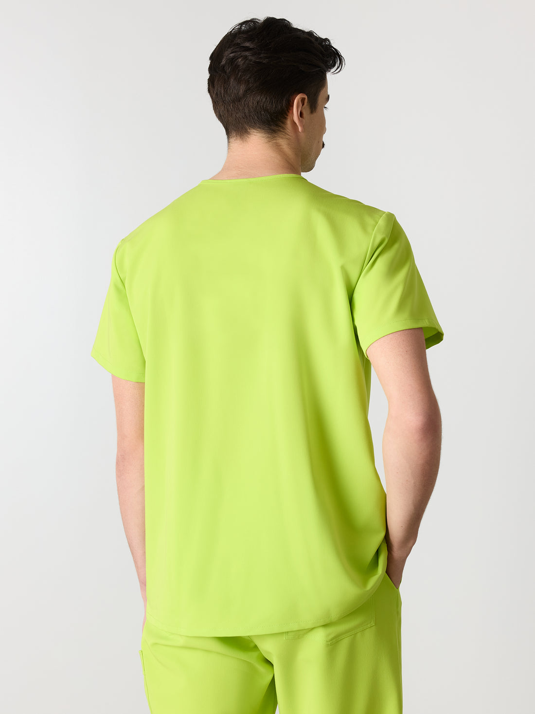 ZACK RE-GARDE™ - LIME - Three Pockets Men's Scrub Top - SILVADUR™