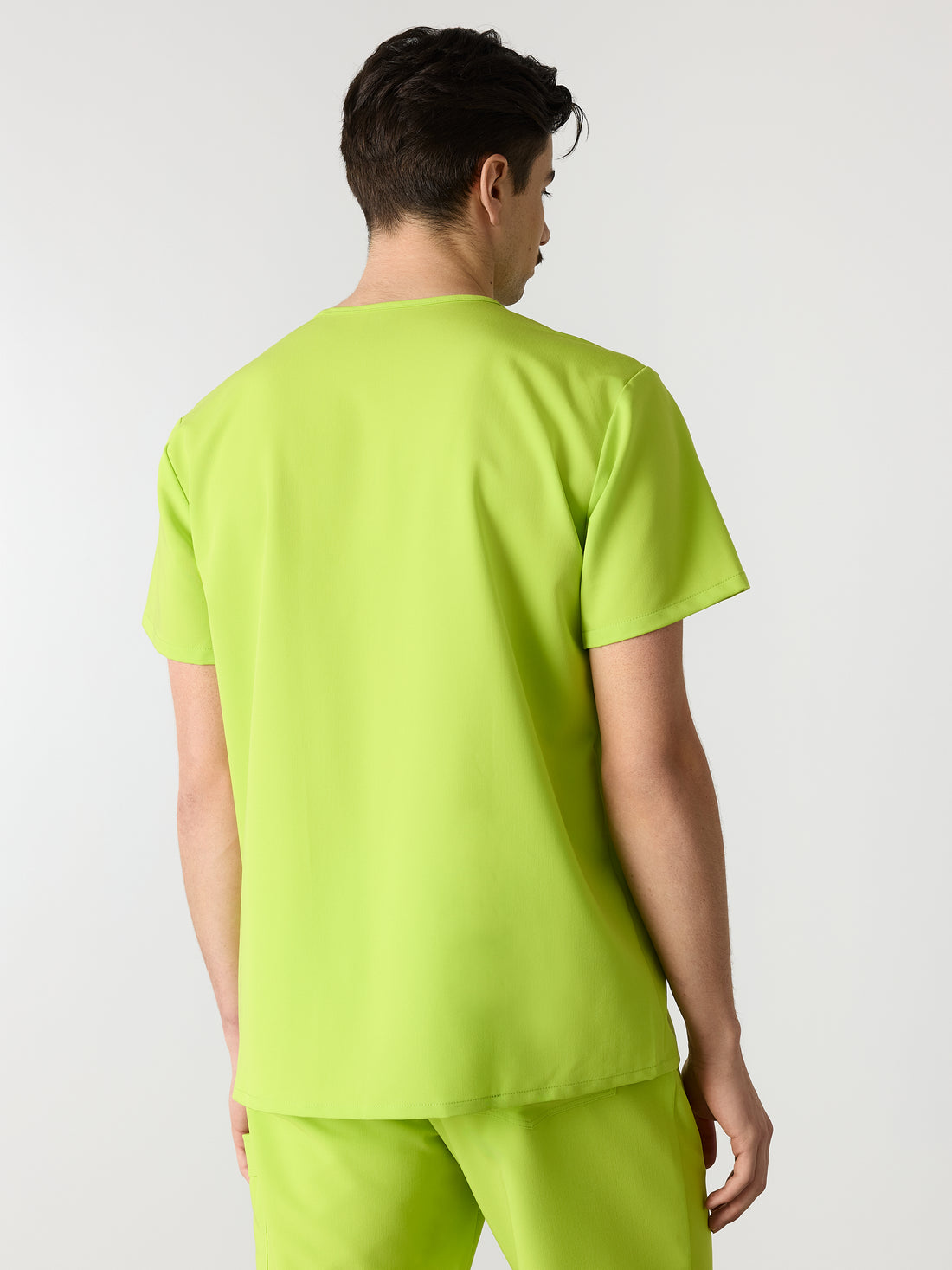 LOGAN RE-GARDE™ - LIME - One Pocket Men's Scrub Top - SILVADUR™