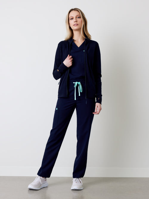 Polyester Full Zip Jacket – Bleu Nautique||Veste Polyester Full Zip – Bleu Nautique