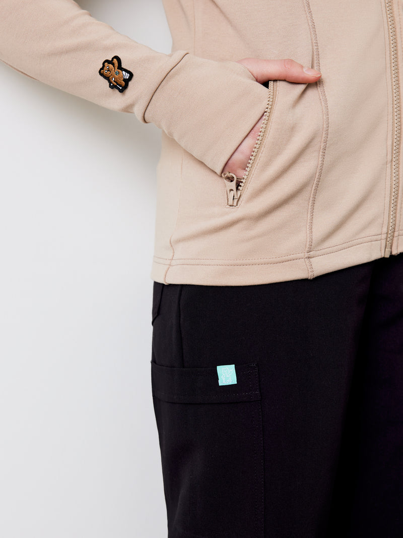 Polyester Full Zip Jacket – Beige||Veste Polyester Full Zip – Beige