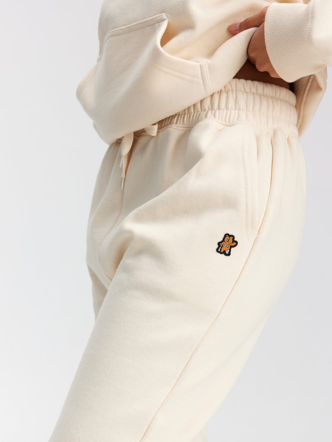  Premium Heavyweight Jogger – Teddy Patch - Crème - VENTE FINALE