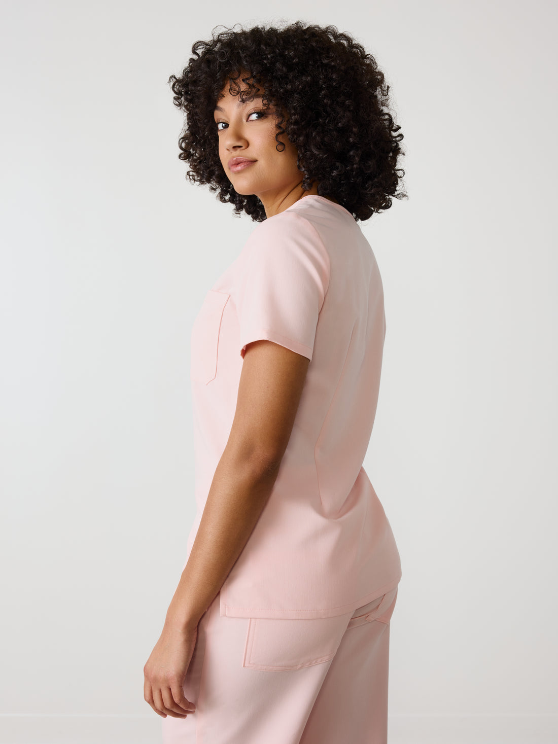 GABRIELLE RE-GARDE™ - ROSE QUARTZ - One Pocket Scrub Top - SILVADUR™