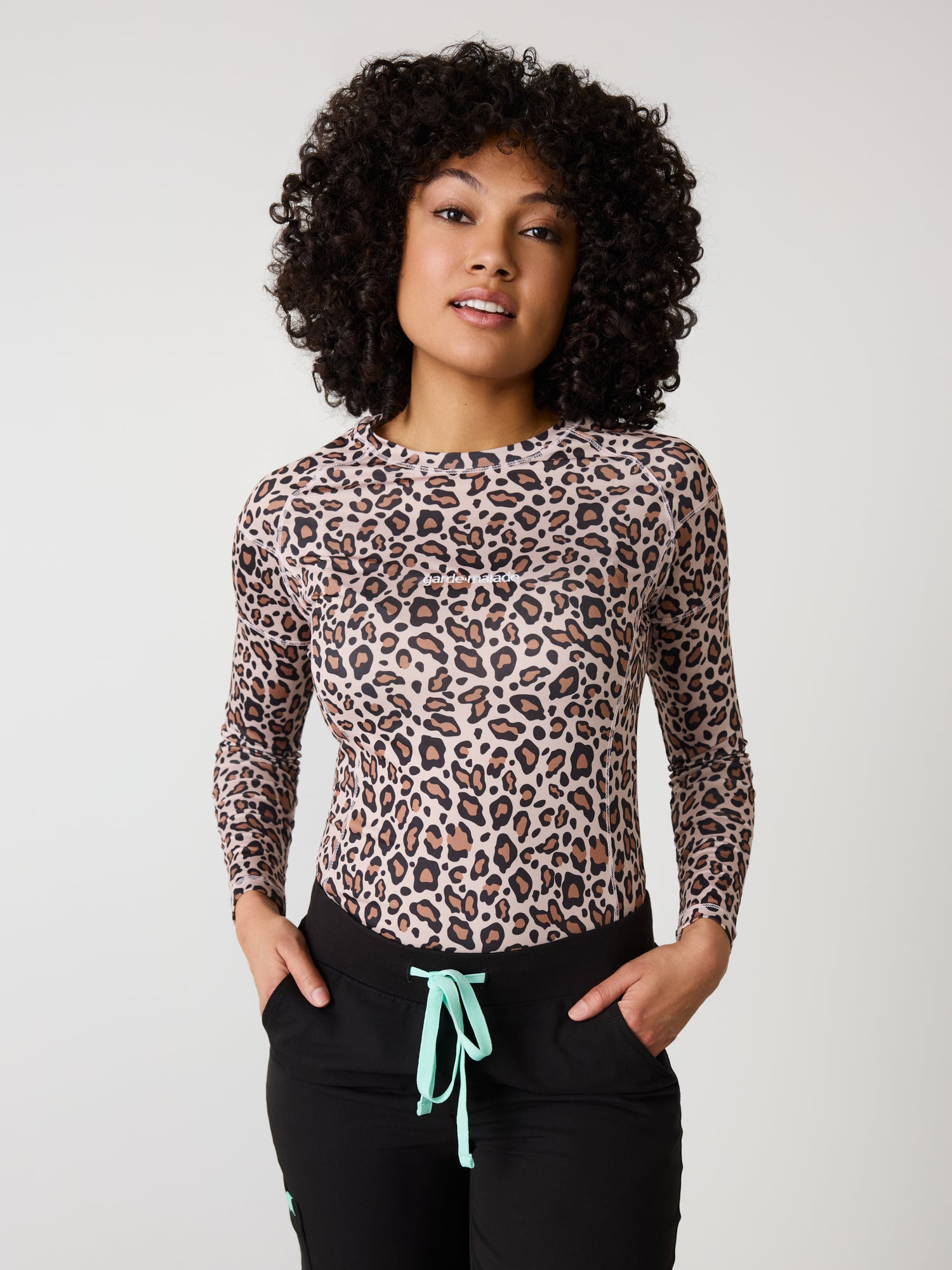 Chandail Underscrub Ultra-Performant - Léopard - Manches Longues Pour Femme
