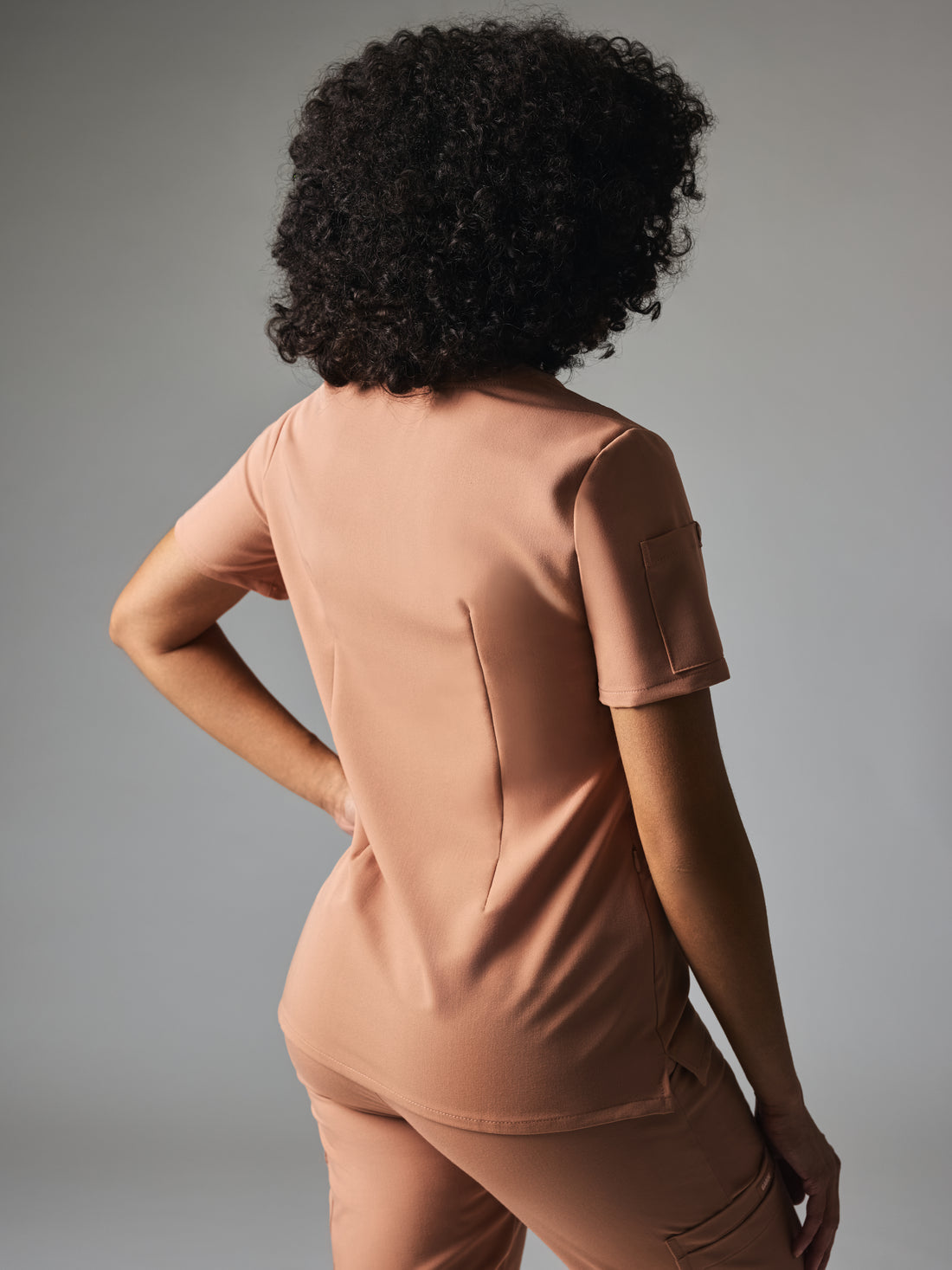 SOFIA GARDE™ - MOCHA - Six Pockets Scrub Top - SILVADUR™