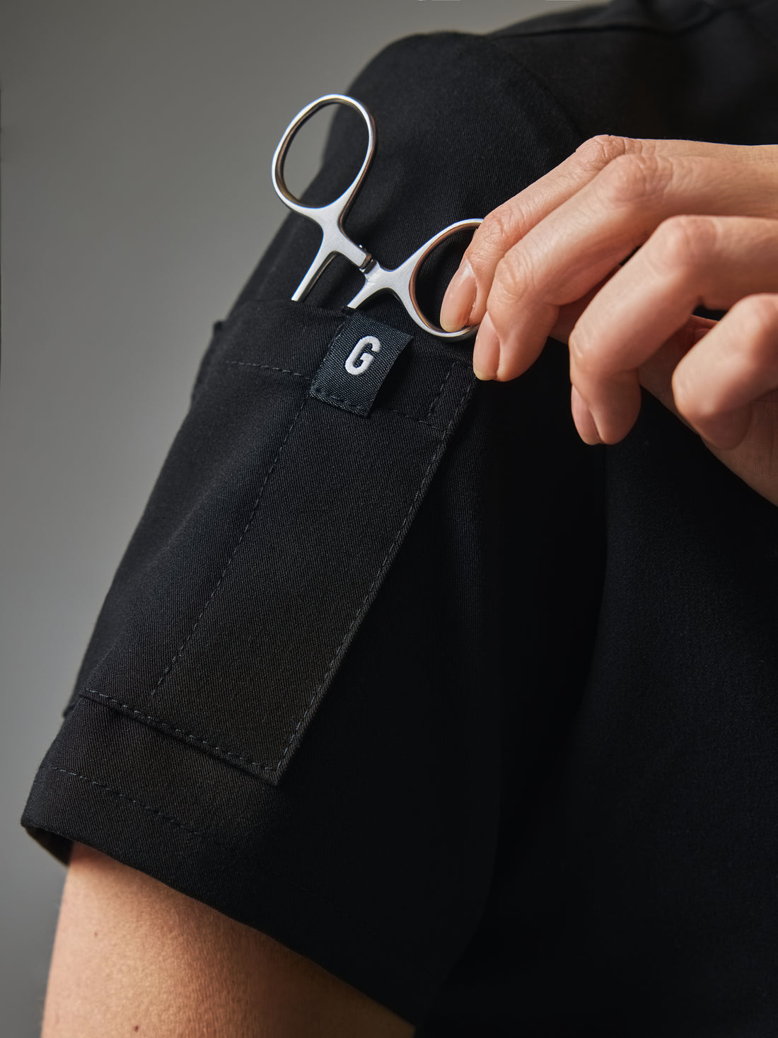 SOFIA GARDE™ - BLACK - Six Pockets Scrub Top - SILVADUR™