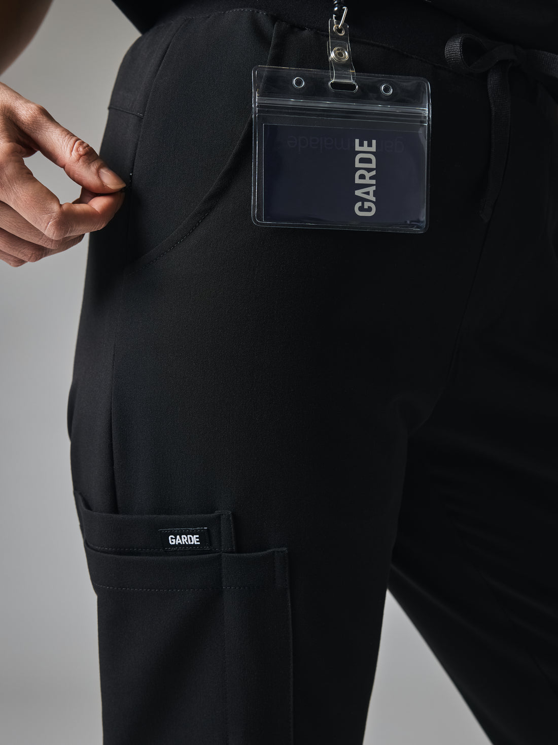 MARIE GARDE™ - BLACK - Six Pockets Jogger Scrub Pants - SILVADUR™