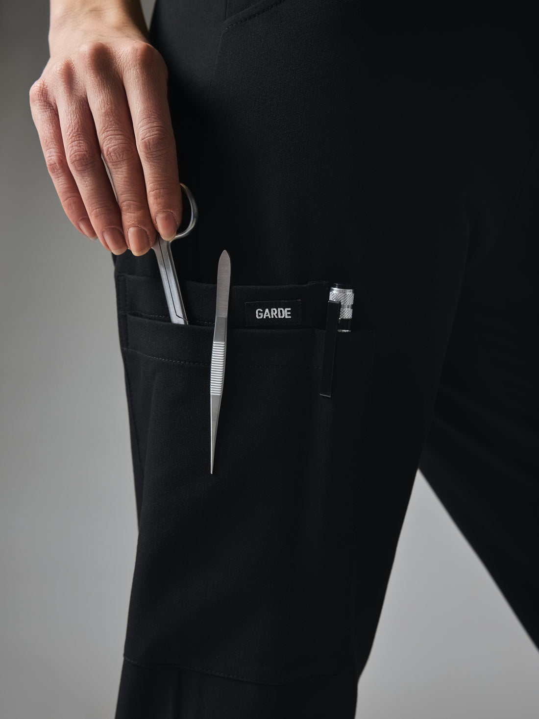 MARIE GARDE™ - BLACK - Six Pockets Jogger Scrub Pants - SILVADUR™