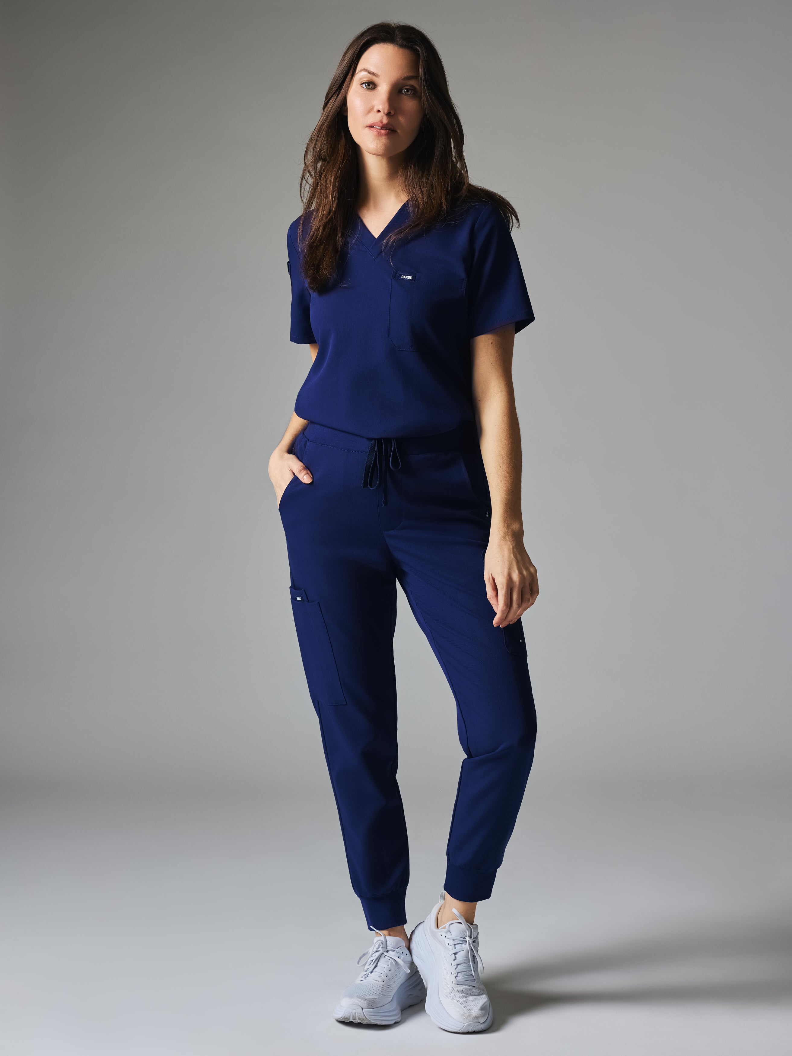 MARIE GARDE™ - MODERN NAVY - Six Pockets Jogger Scrub Pants