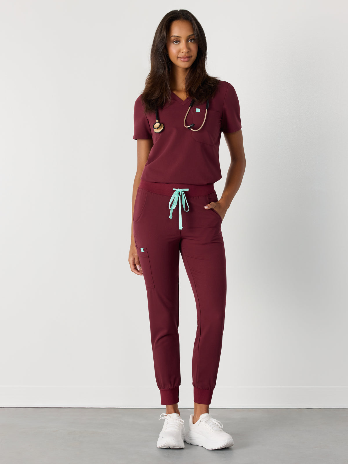 DEMI for uOttawa - BURGUNDY - Jogger Scrub Pants - SILVADUR™