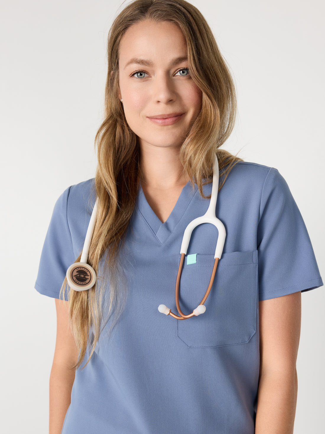 GABRIELLE RE-GARDE™ - BLUE HORIZON - One Pocket Scrub Top - SILVADUR™