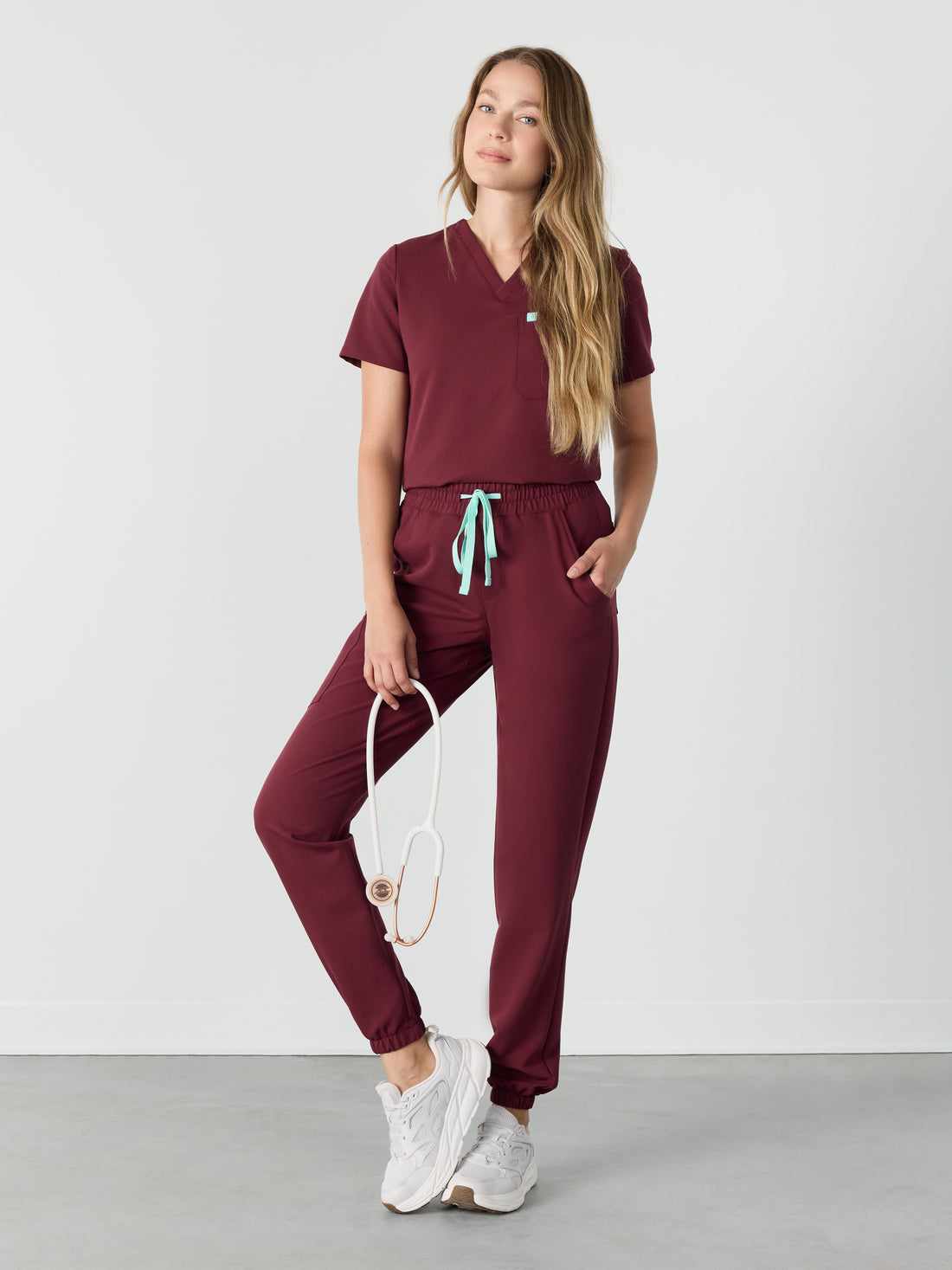 ROSIE RE-GARDE™ - BURGUNDY - Jogger Scrub Pants - SILVADUR™