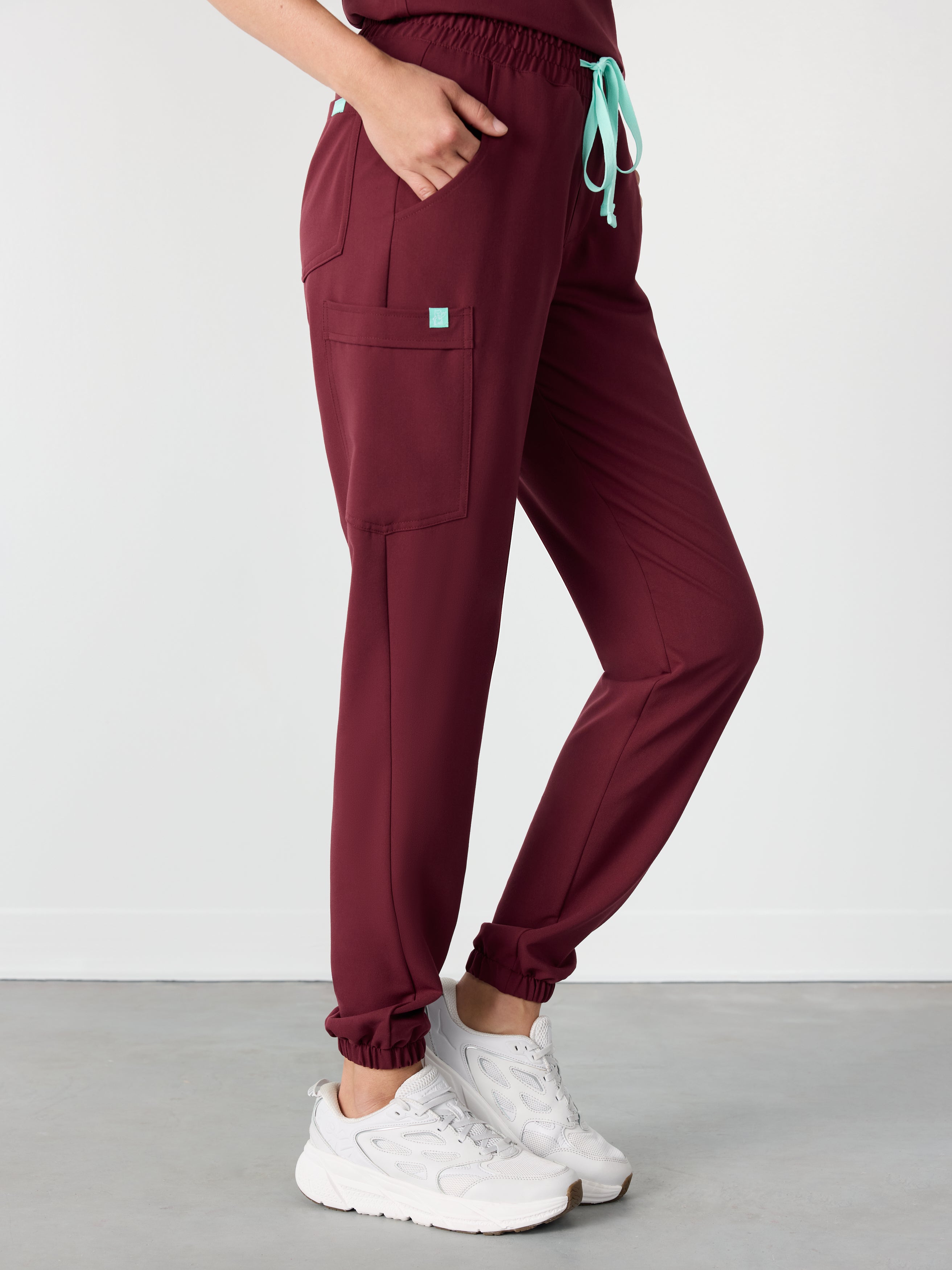 ROSIE RE-GARDE™ - BURGUNDY - Jogger Scrub Pants - SILVADUR™