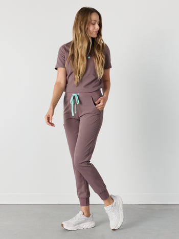 DEMI RE-GARDE™ - SOFT PLUM - Jogger Scrub Pants - SILVADUR™