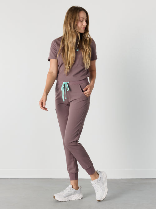DEMI RE-GARDE™ - SOFT PLUM - Jogger Scrub Pants - SILVADUR™