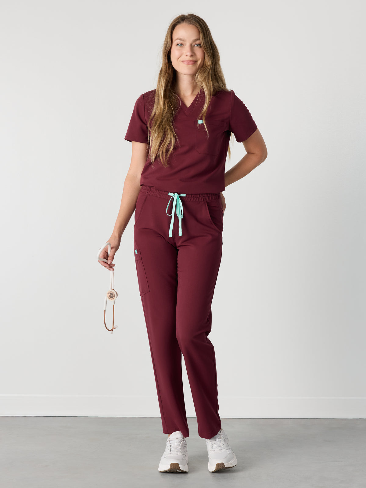 JULIETA for uOttawa - BURGUNDY - Straight Cut Scrub Pants - SILVADUR™