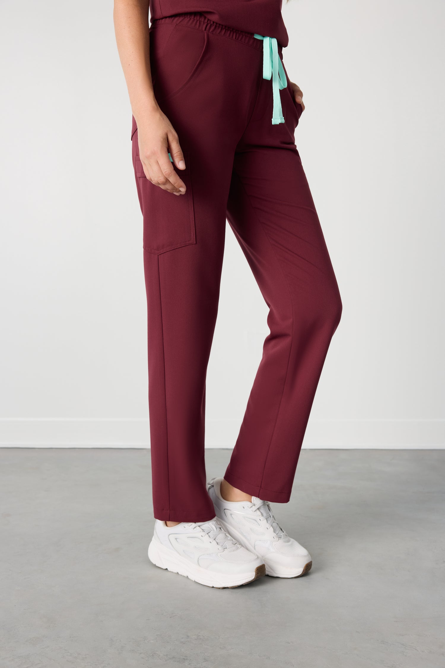 JULIETA RE-GARDE™ - BURGUNDY - Straight Cut Scrub Pants - SILVADUR™