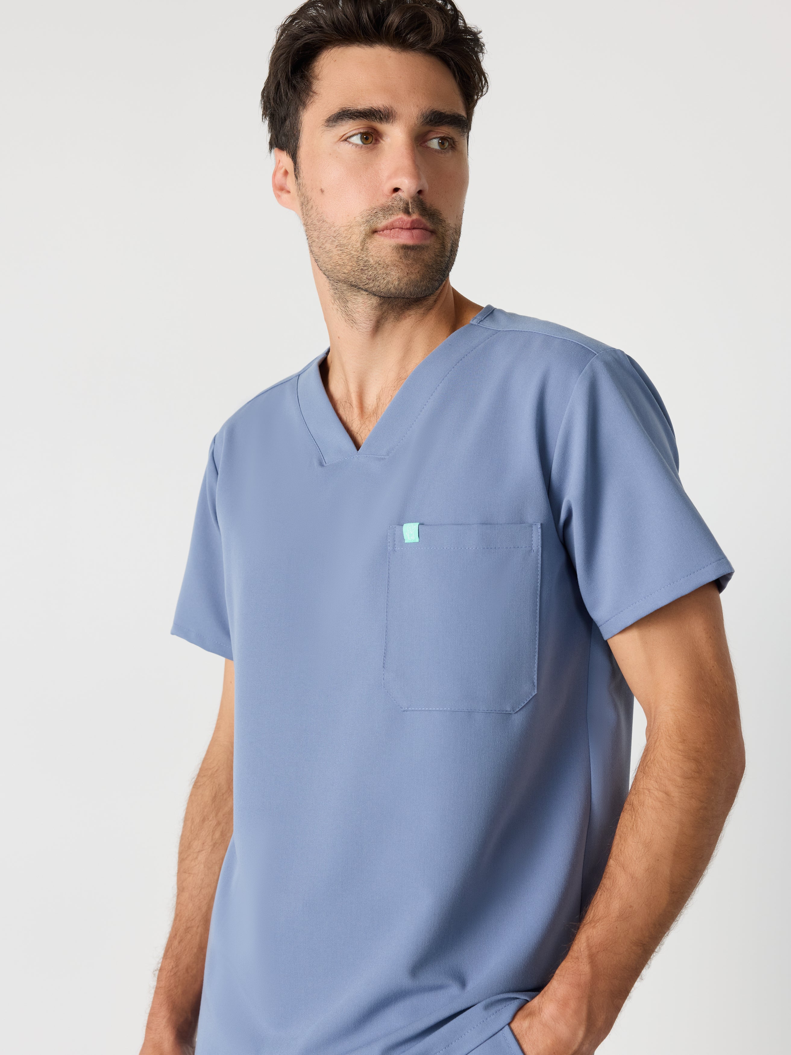 LOGAN RE-GARDE™ - BLUE HORIZON - One Pocket Men's Scrub Top - SILVADUR™