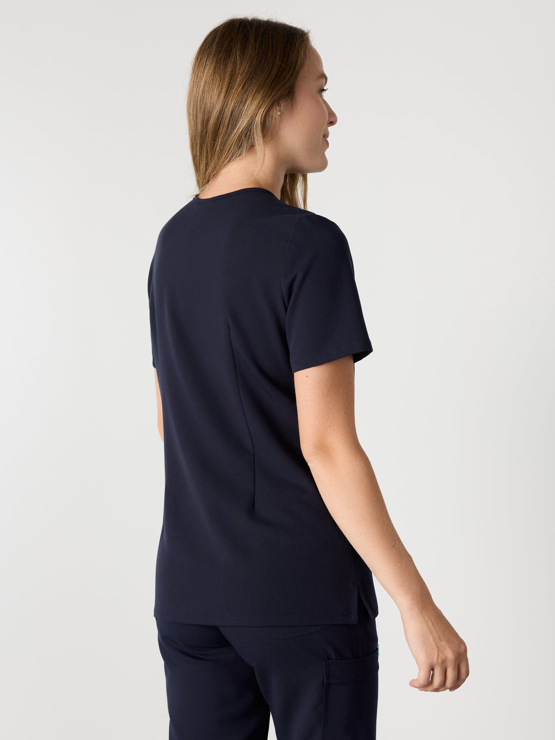 LIV with Epiderma et Medicart Embroidery - NAVY - Three Pockets Scrub Top - SILVADUR™