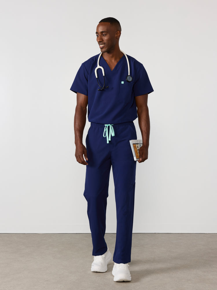 ROMEO RE-GARDE™️ - MODERN NAVY - Straight Cut Scrub Pants - SILVADUR™️