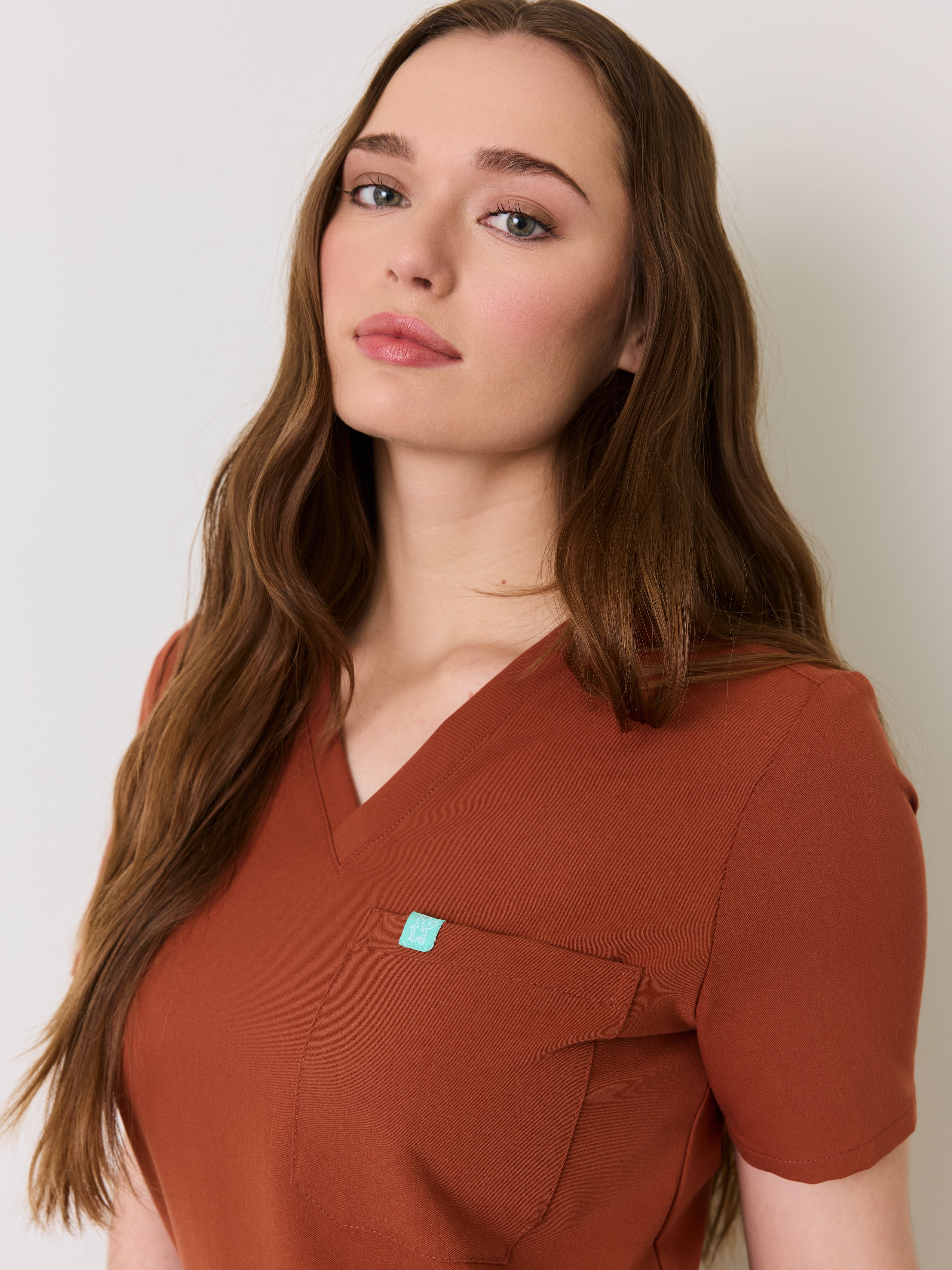 GABRIELLE RE-GARDE™ - SEQUOIA - One Pocket Scrub Top - SILVADUR™