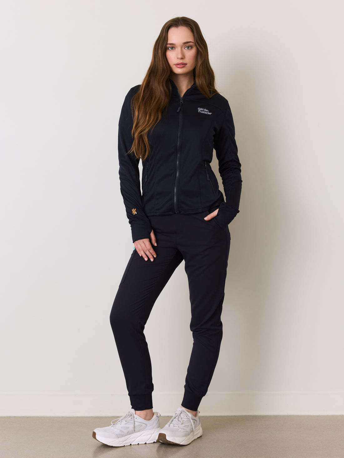 Veste Polyester Full Zip – Bleu Nautique – Broderie Garde-Malade