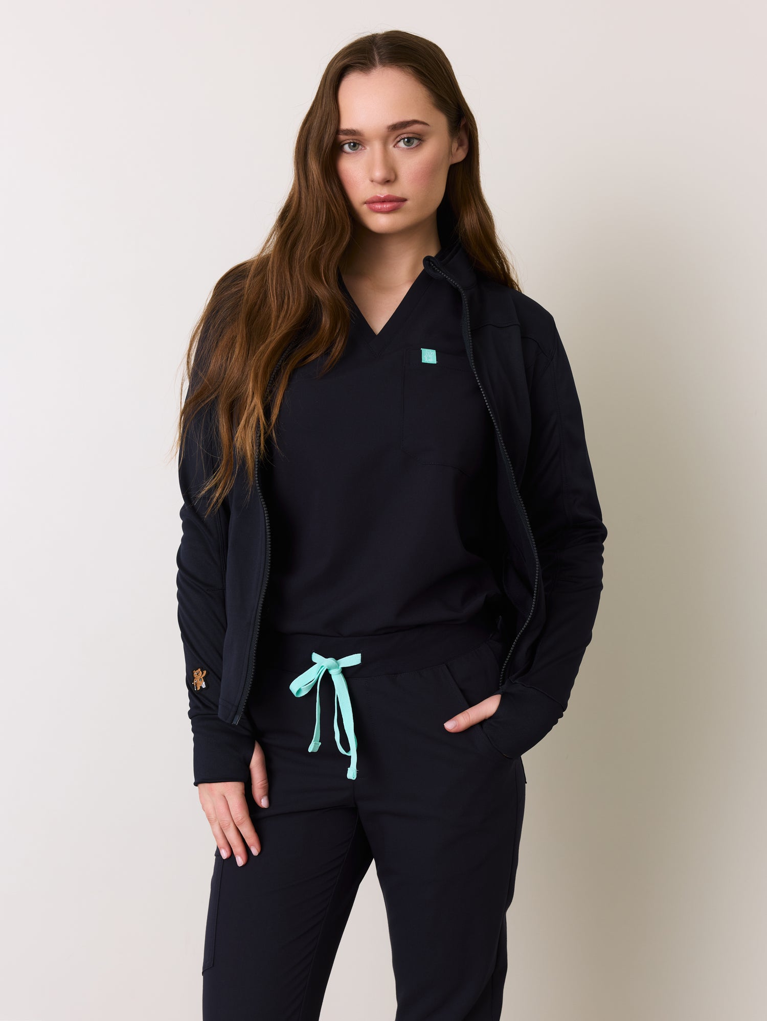 Veste Polyester Full Zip – Bleu Nautique