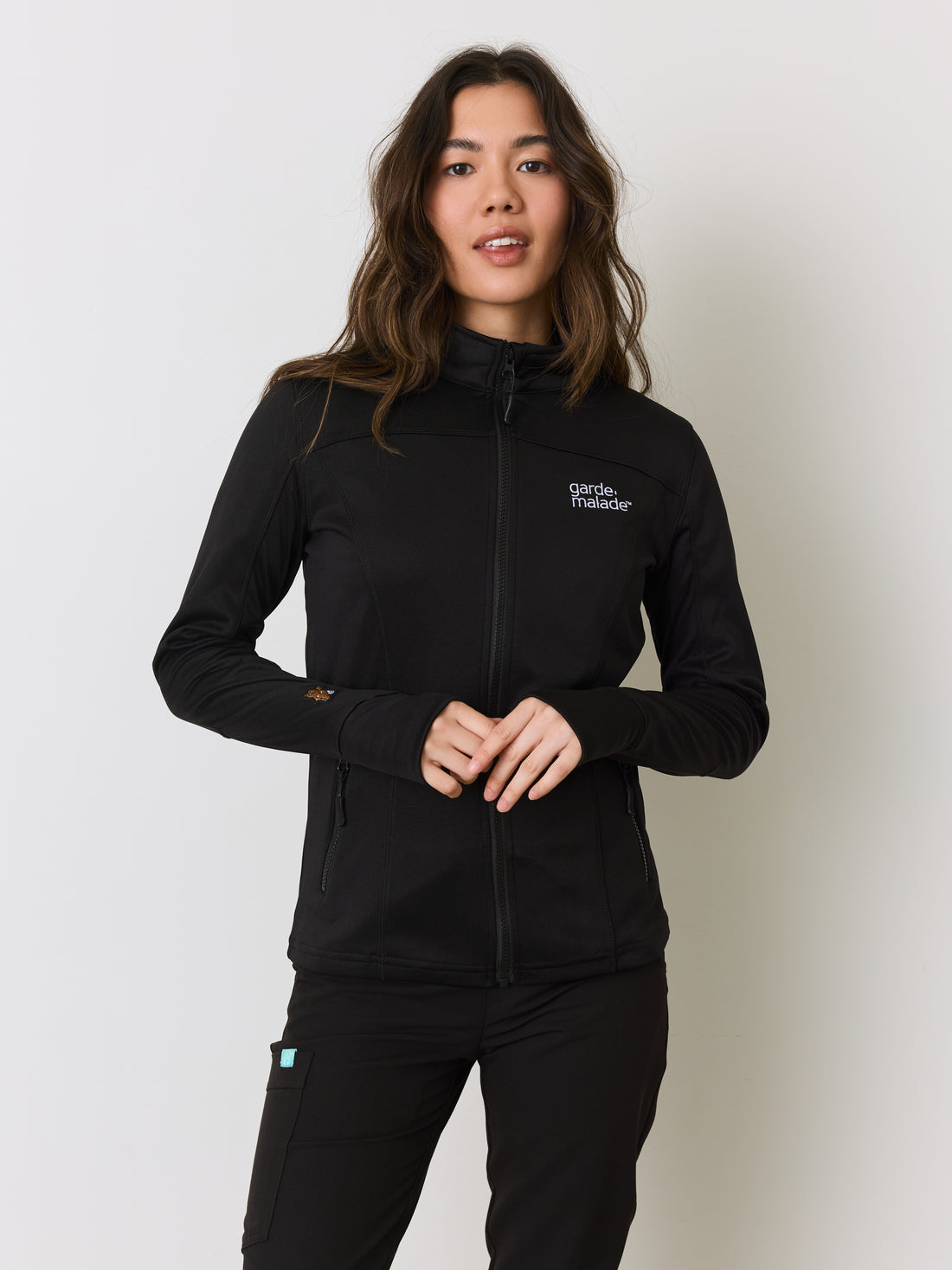 Veste Polyester Full Zip – Noir – Broderie Garde-Malade