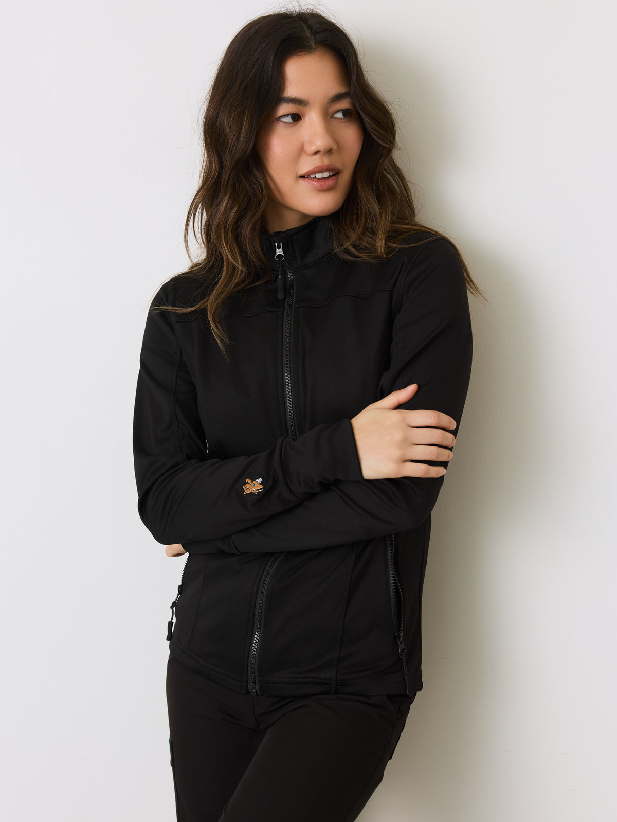 Polyester Full Zip Jacket With King Animal Hospital EMBROIDERY – BLACK
