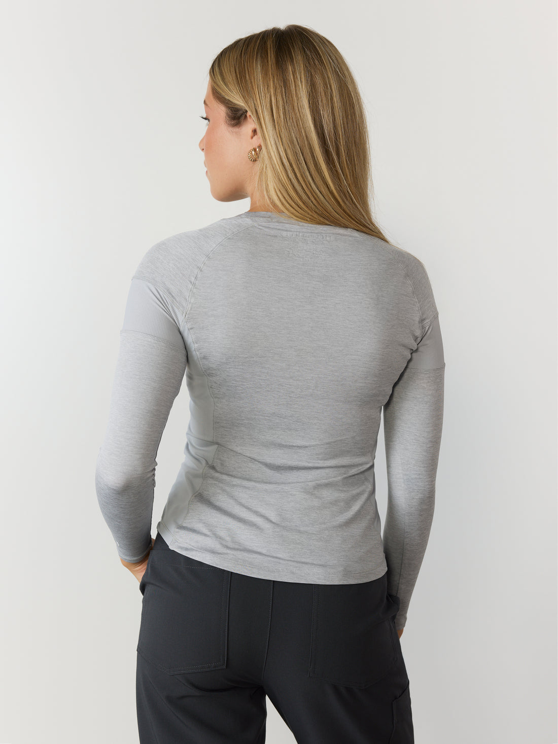 Women High-Performance Underscrub - Heather Grey - Teddy embroidery - Long Sleeves