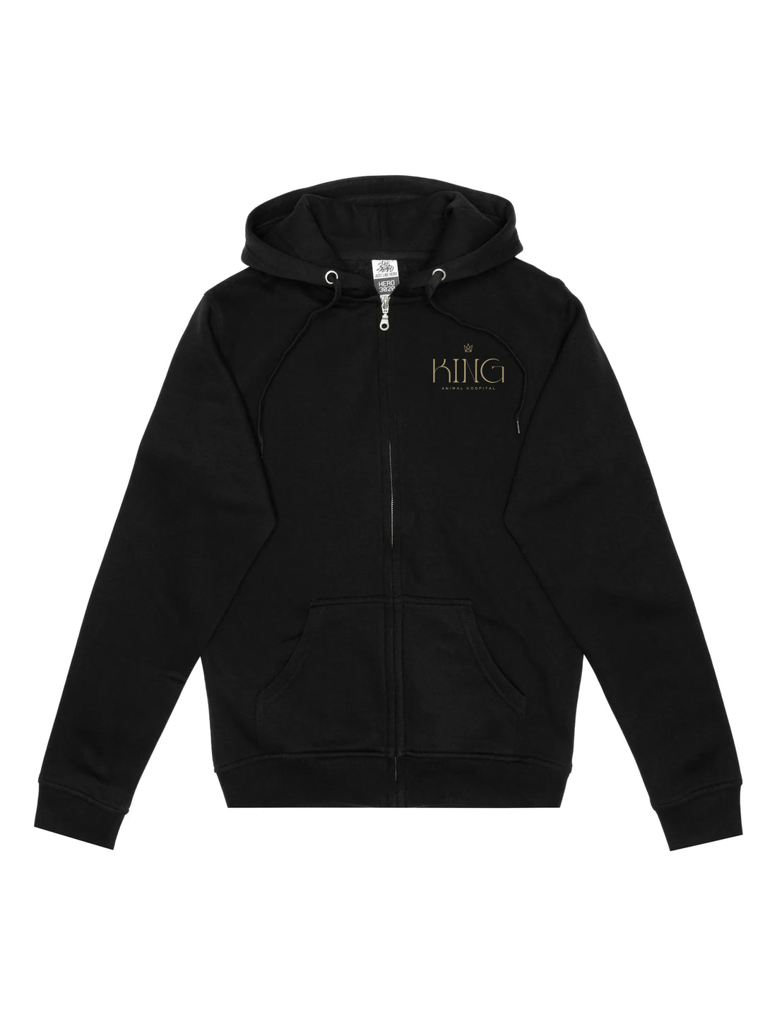 JLH3020 Full-zip - BLACK - King Animal Hospital Embroidery Left Chest - Teddy Right Wrist