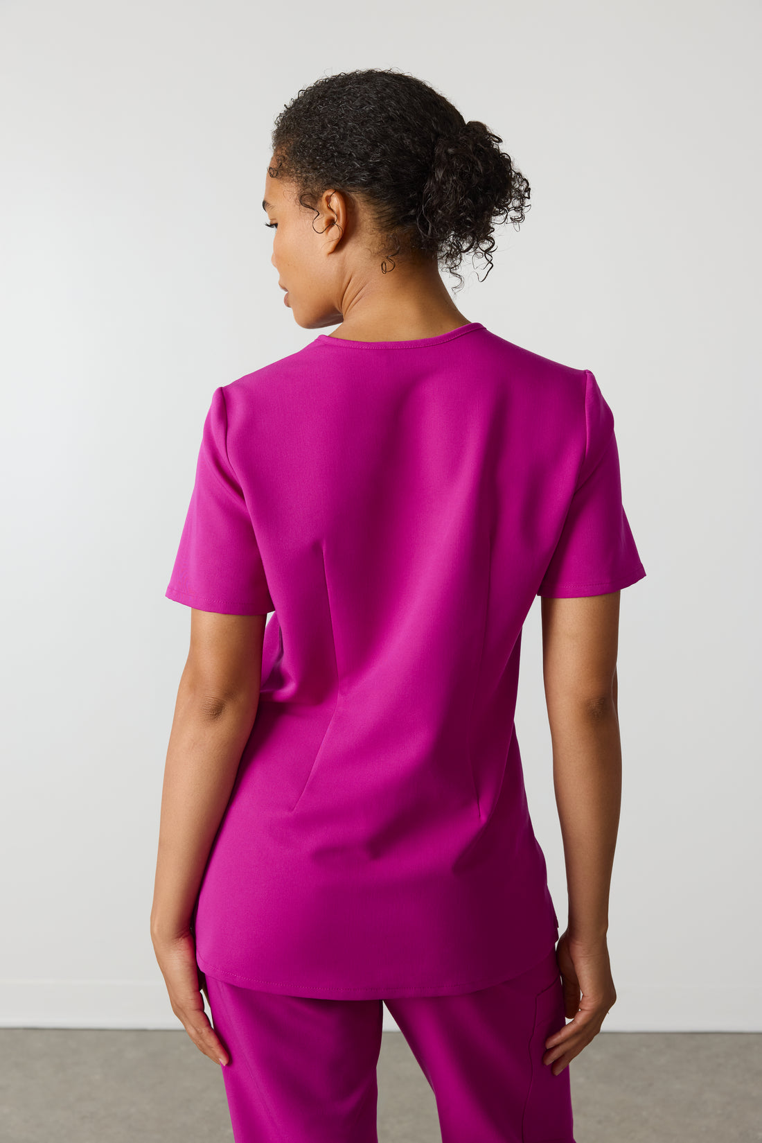 GABRIELLE RE-GARDE™ - MAGENTA - One Pocket Scrub Top - SILVADUR™
