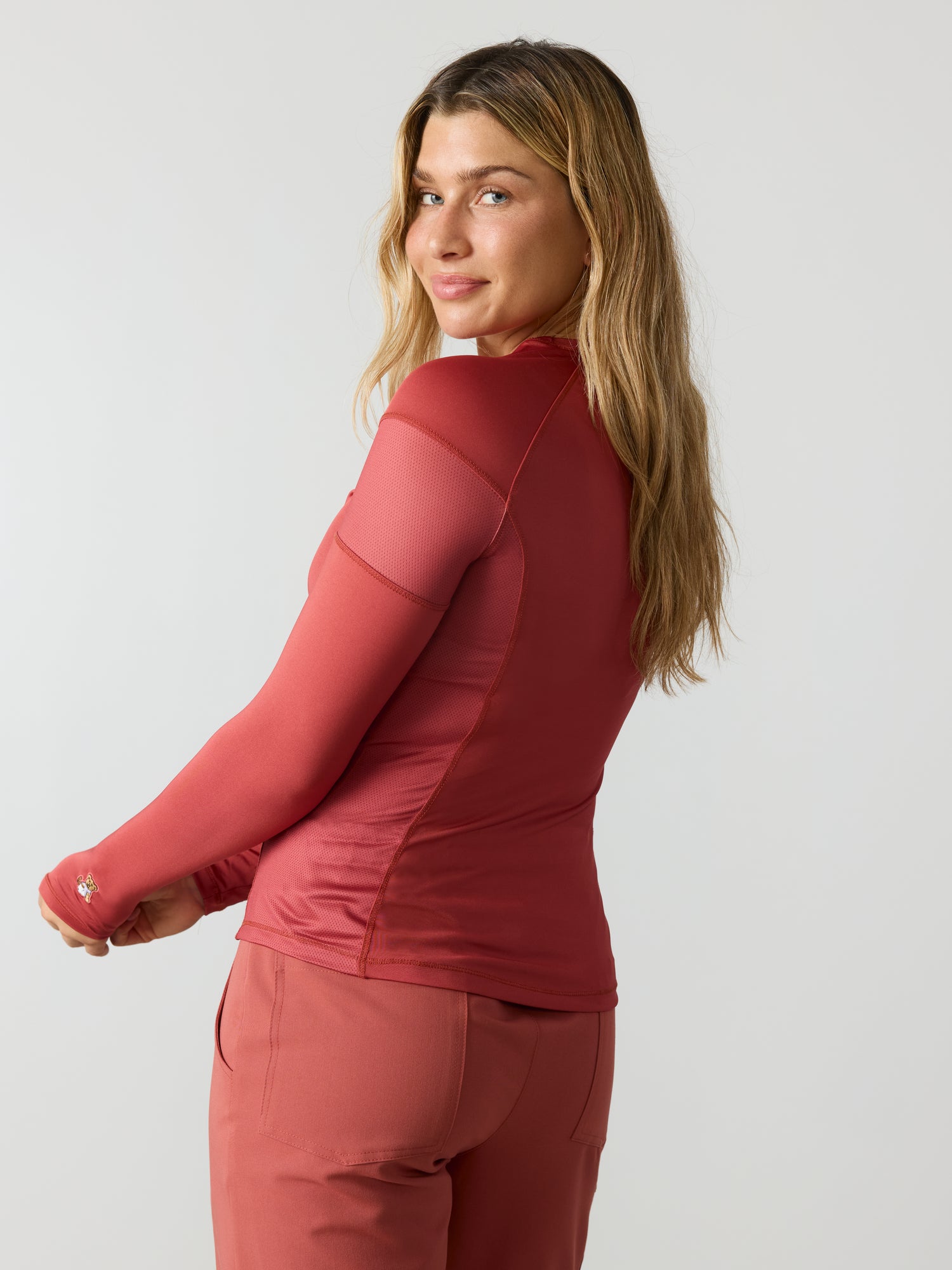 Women High-Performance Underscrub - Marsala - Long Sleeves