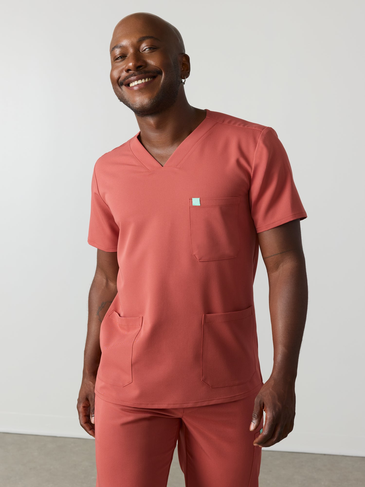 ZACK RE-GARDE™ - MARSALA - Three Pockets Men's Scrub Top - SILVADUR™