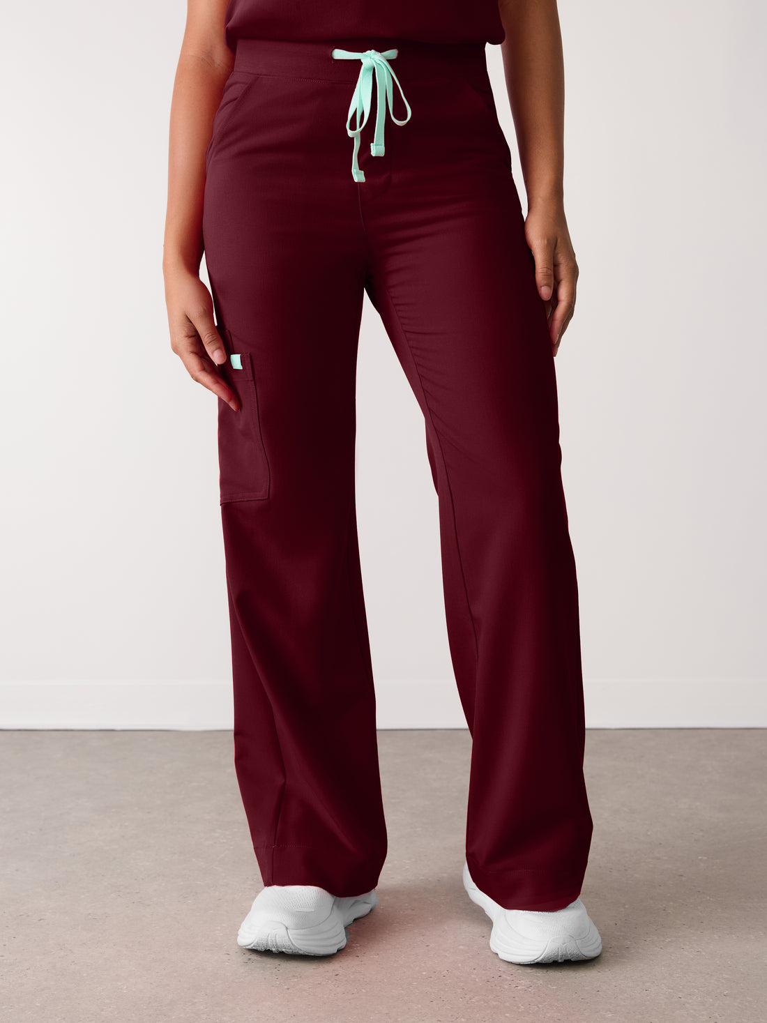 MILA RE-GARDE™ - BURGUNDY - Wide Leg Scrub Pants - SILVADUR™