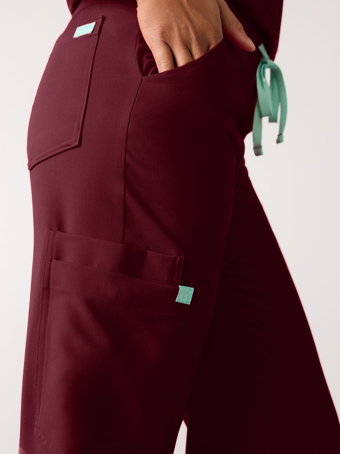 MILA RE-GARDE™ - BURGUNDY - Wide Leg Scrub Pants - SILVADUR™