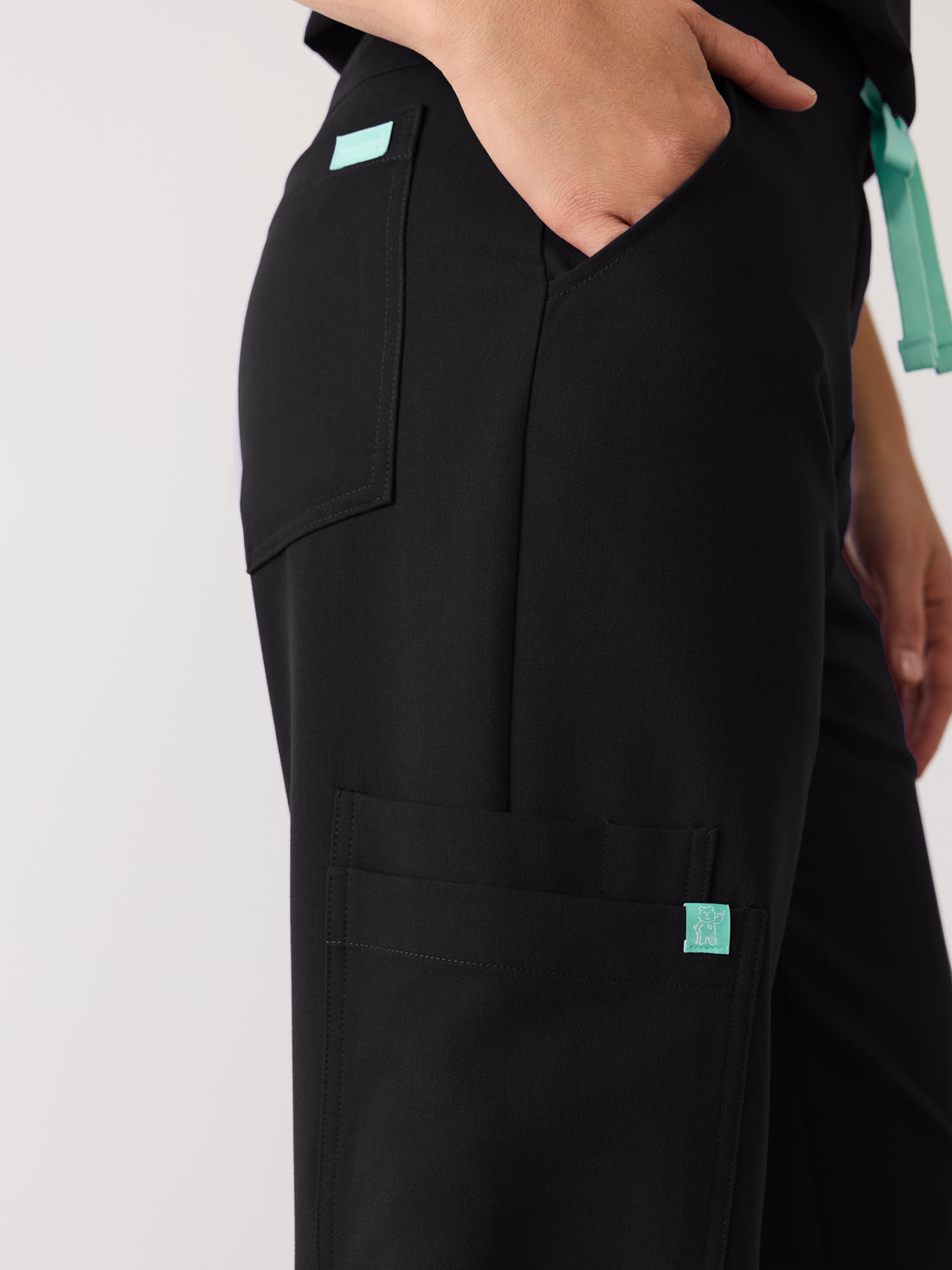 MILA RE-GARDE™ - BLACK - Wide Leg Scrub Pants - SILVADUR™