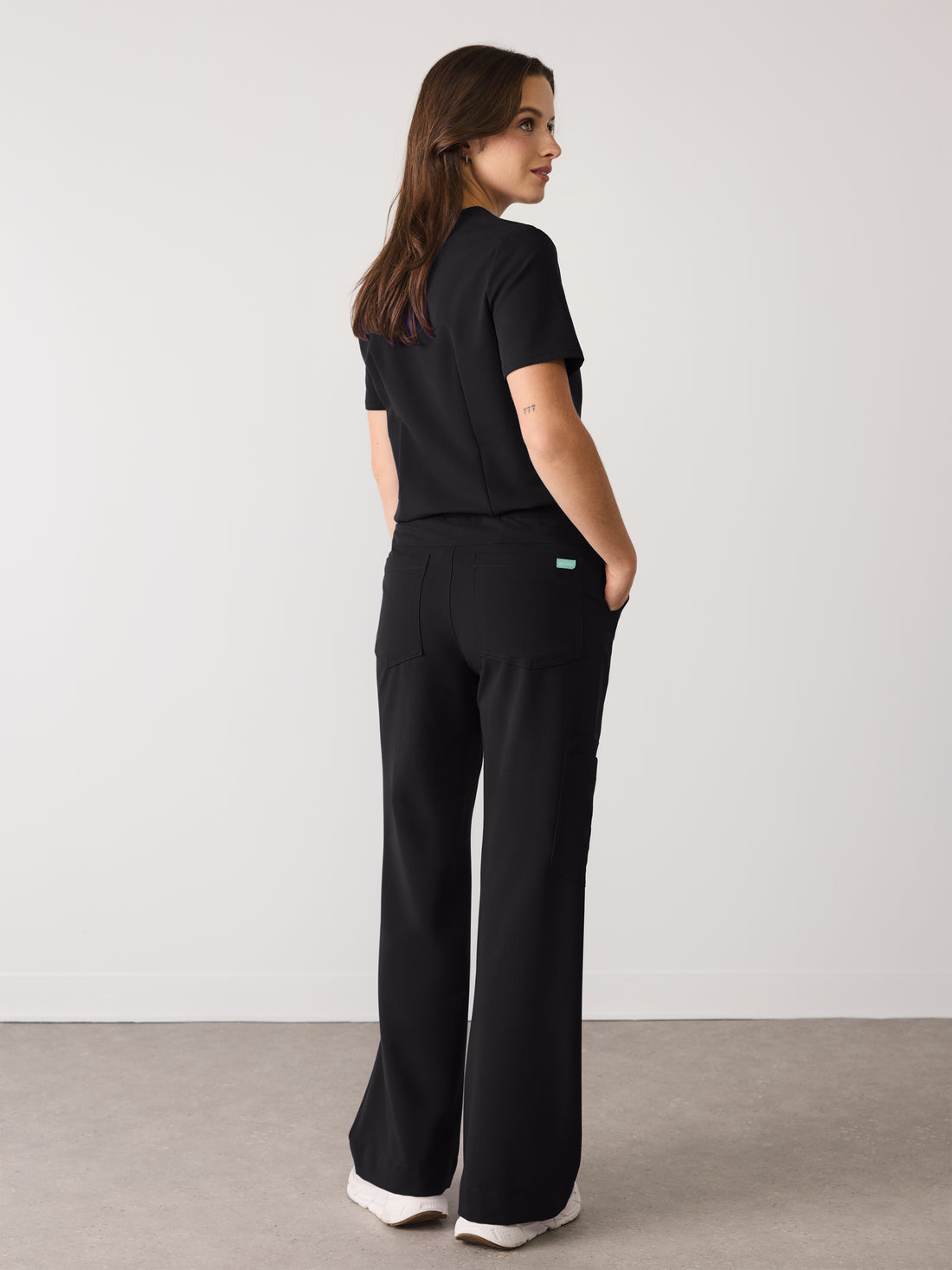 MILA RE-GARDE™ - BLACK - Wide Leg Scrub Pants - SILVADUR™