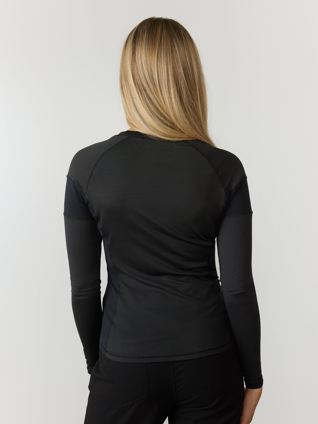 Women High-Performance Underscrub - Black - Teddy embroidery - Long Sleeves