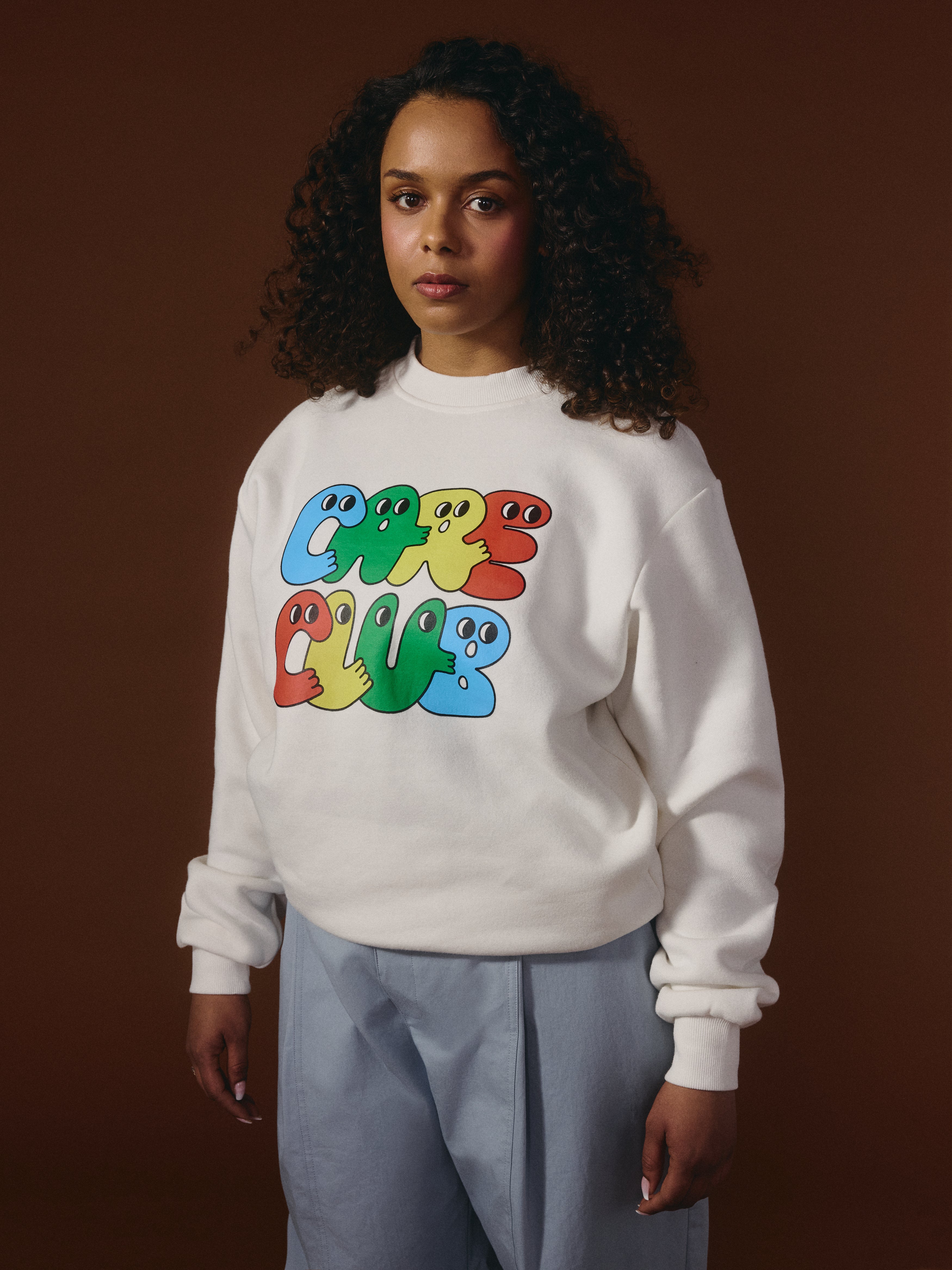 G-M x Pony - Crewneck Cream - Cartoon ''Care Club''