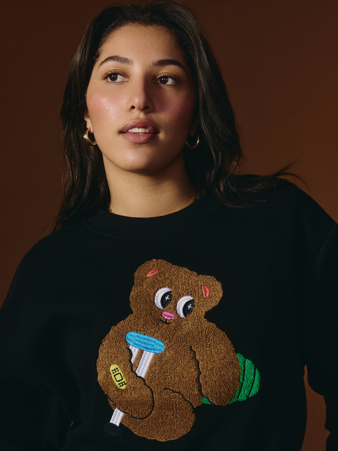 G-M x Pony - Crewneck Black - Teddy Chenille ''Care Club''