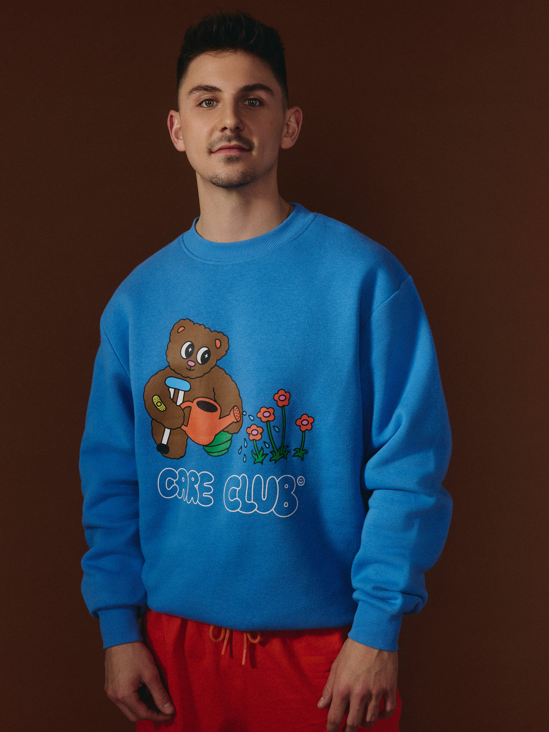 G-M x Pony - Crewneck Bleu - Teddy ''Care Club''