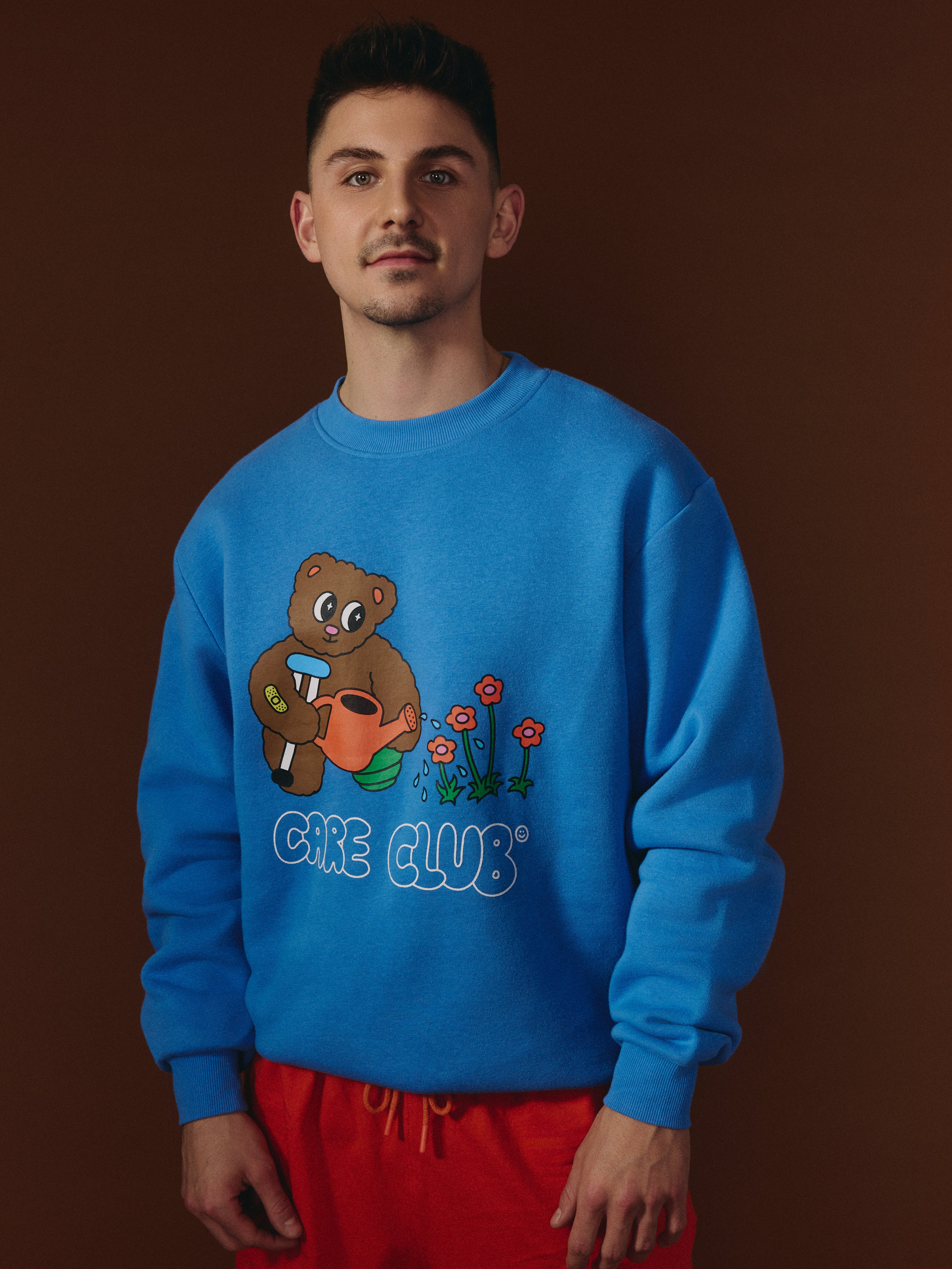 G-M x Pony - Crewneck Blue - Teddy ''Care Club''