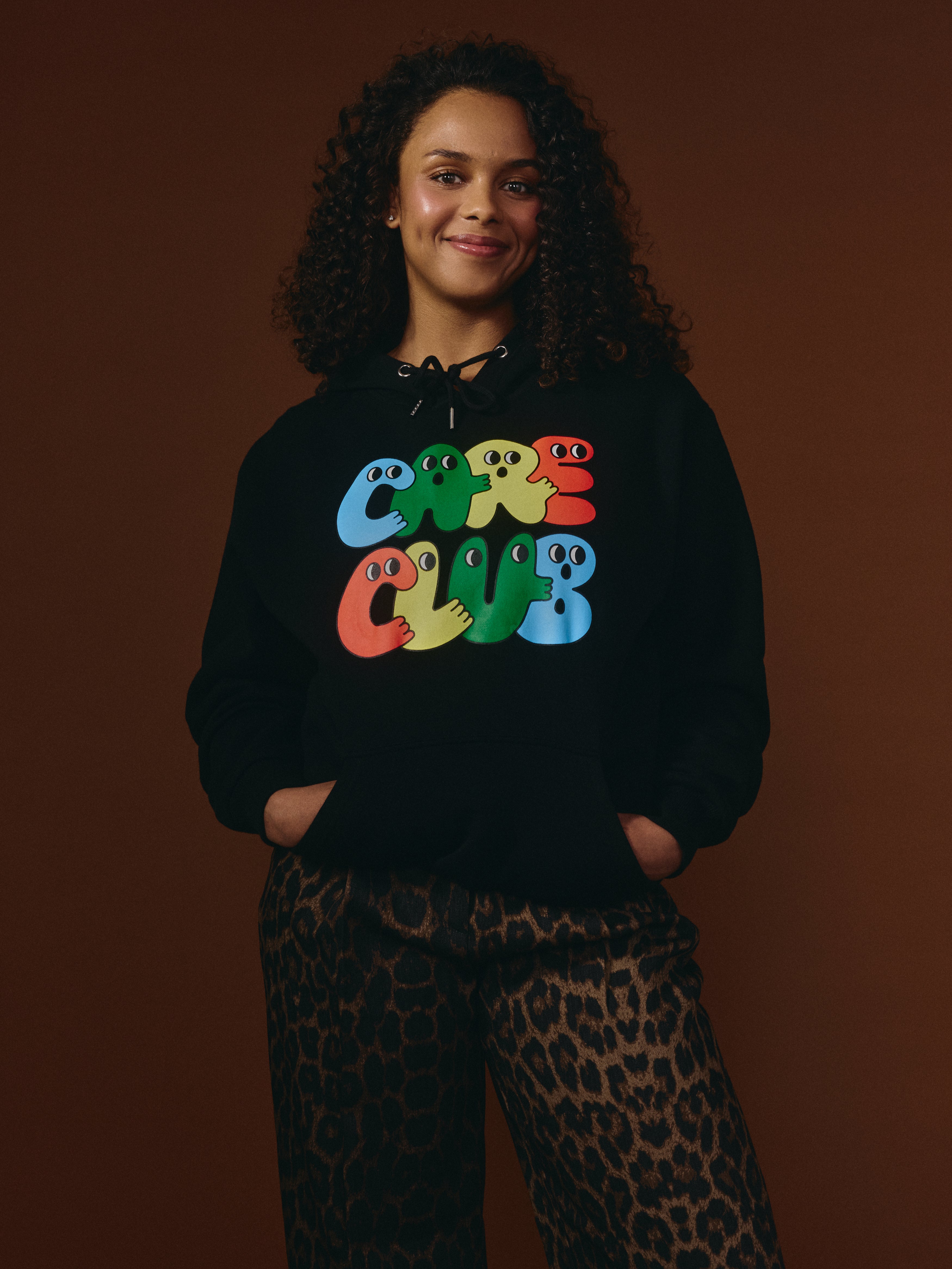 G-M x Pony - Hoodie Black - Cartoon ''Care Club''