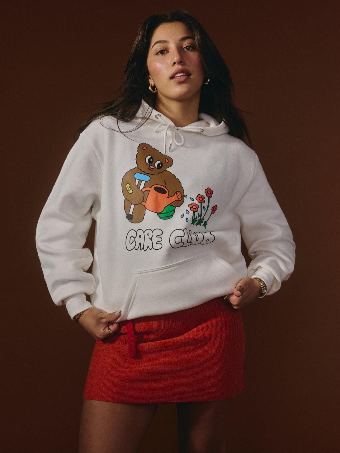 G-M x Pony - Hoodie Crème - Teddy ''Care Club''