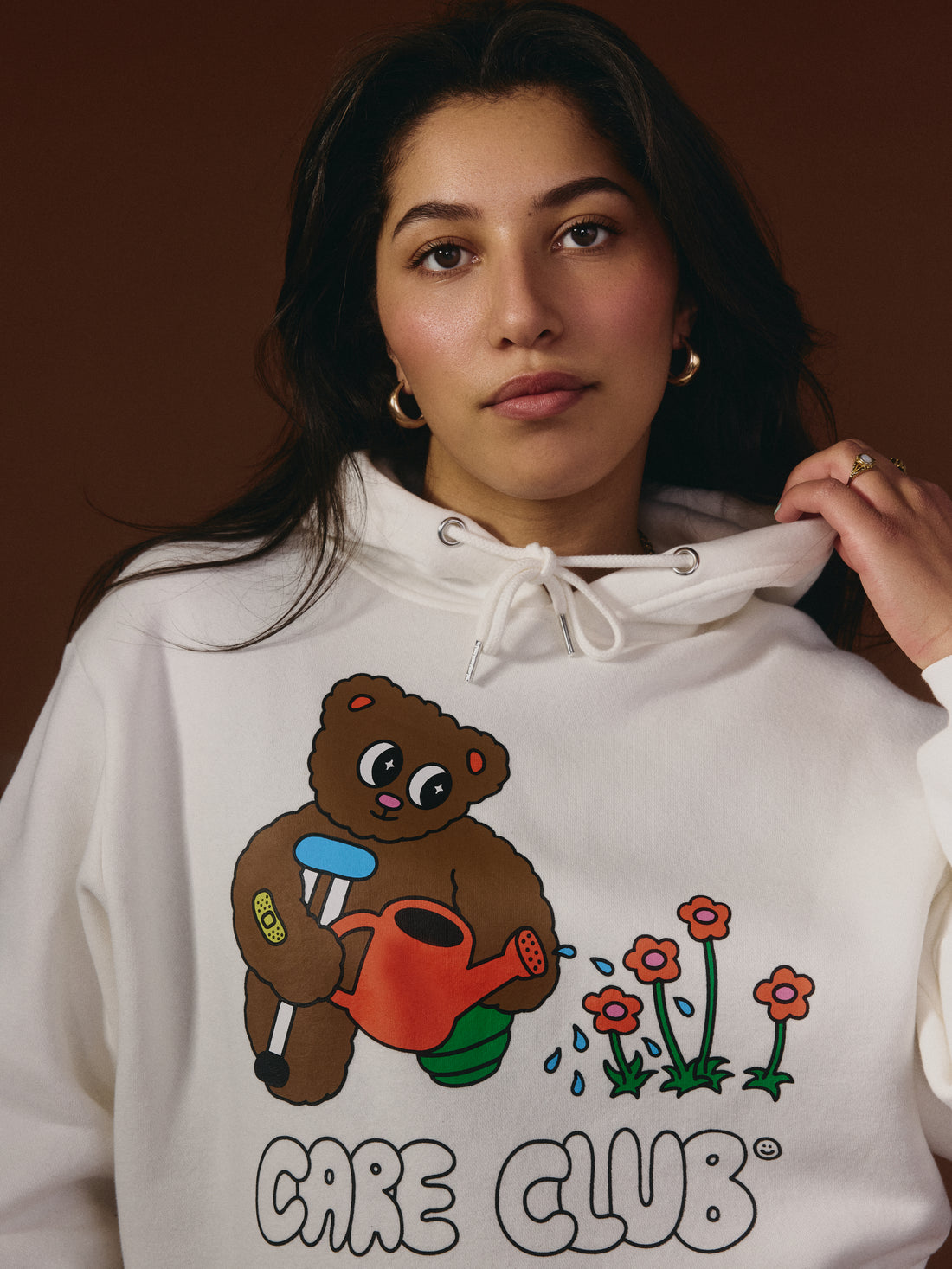 G-M x Pony - Hoodie Crème - Teddy ''Care Club''
