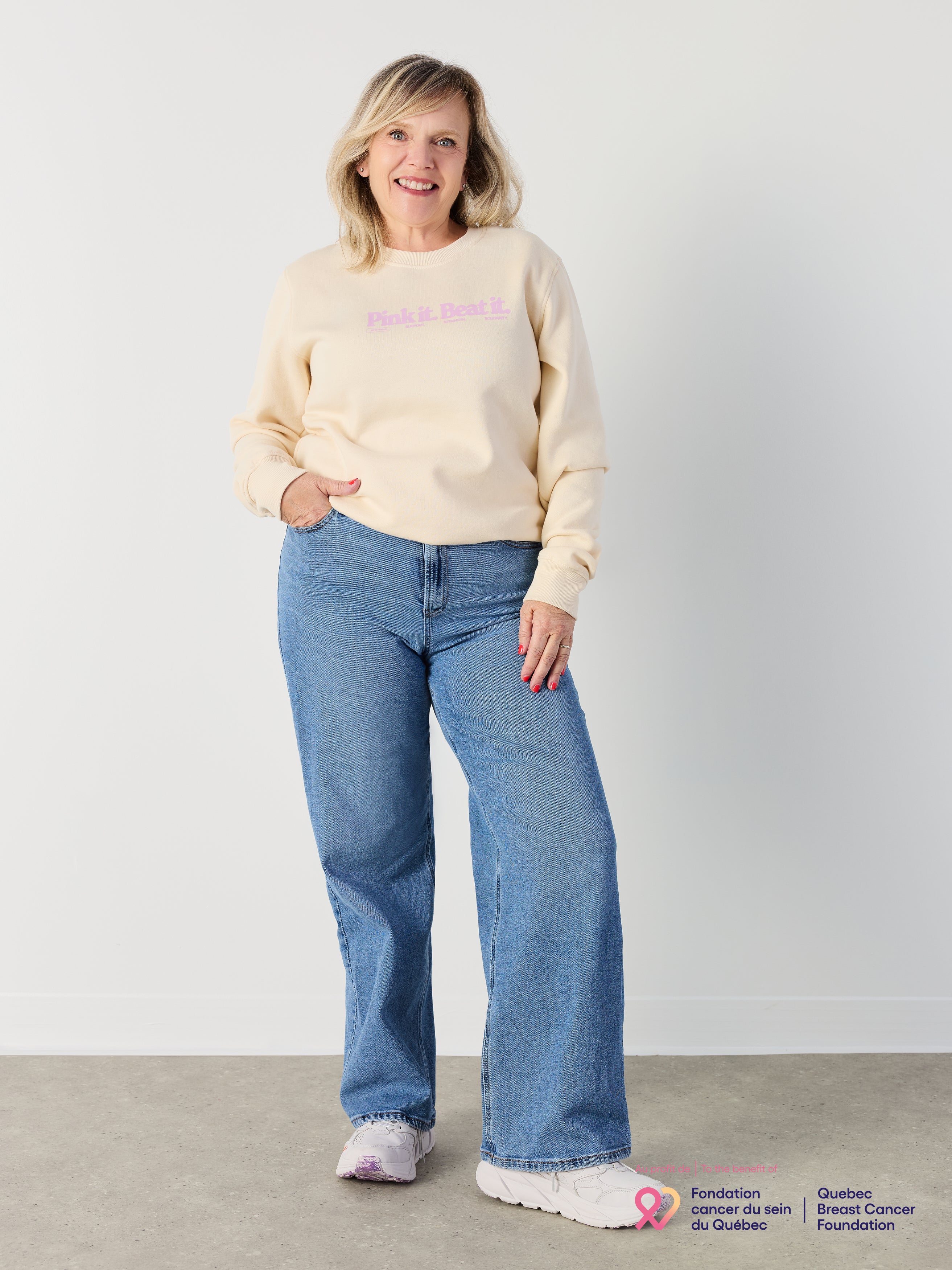 Pink it. Beat it - Crewneck Crème