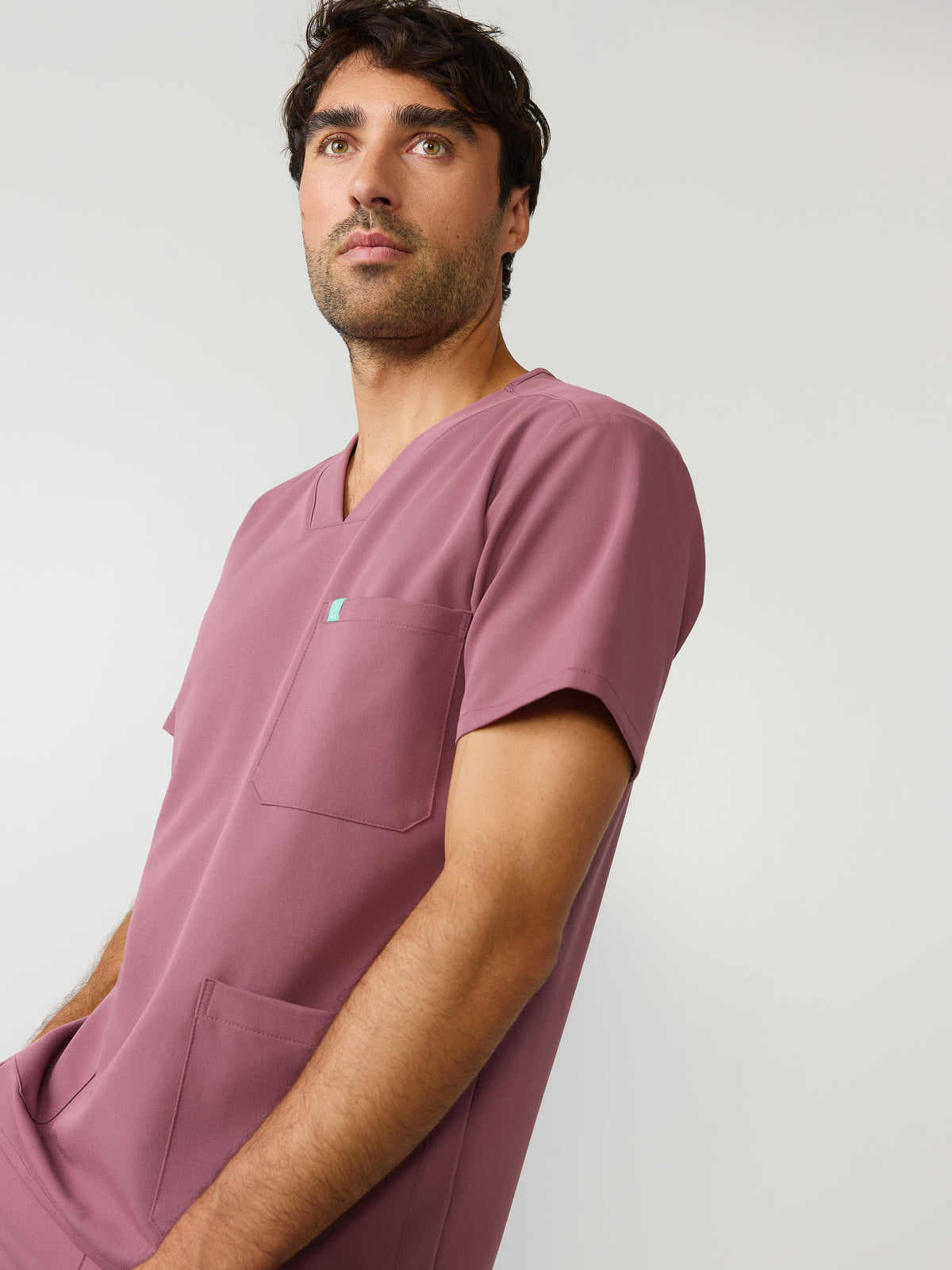 ZACK RE-GARDE™ - ANTIQUE ROSE - Three Pockets Men's Scrub Top - SILVADUR™