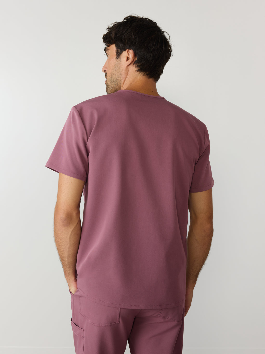 ZACK RE-GARDE™ - ANTIQUE ROSE - Three Pockets Men's Scrub Top - SILVADUR™