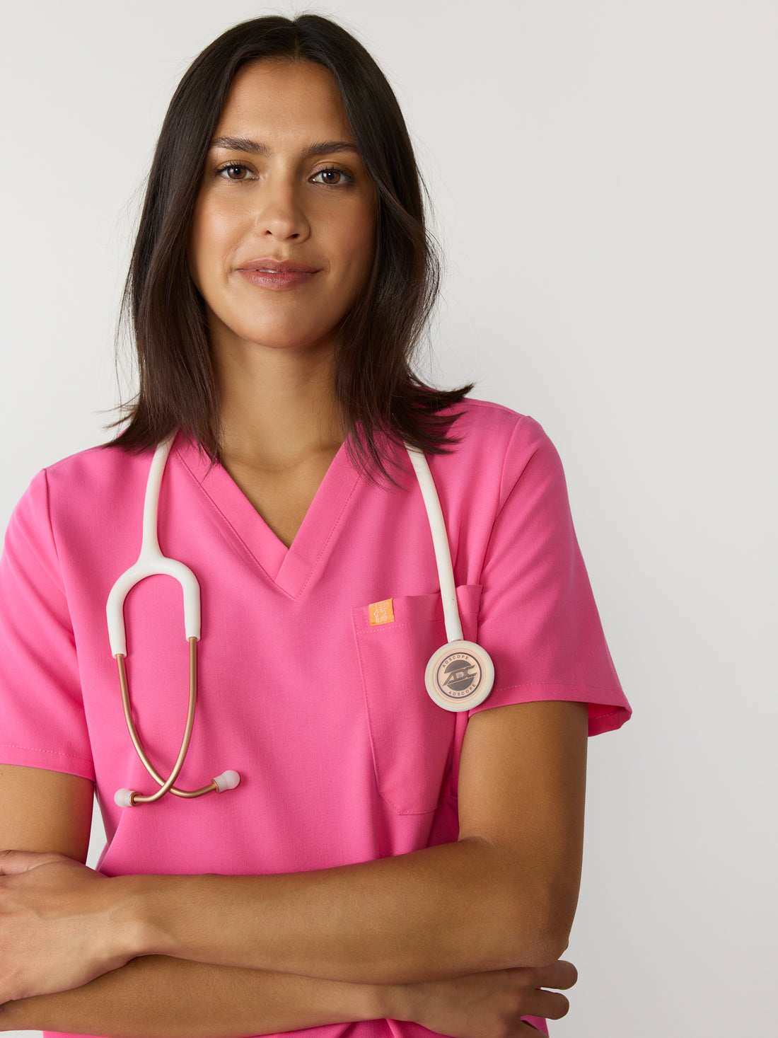 LIV RE-GARDE™ - SUNRISE PINK - Three Pockets Scrub Top - SILVADUR™