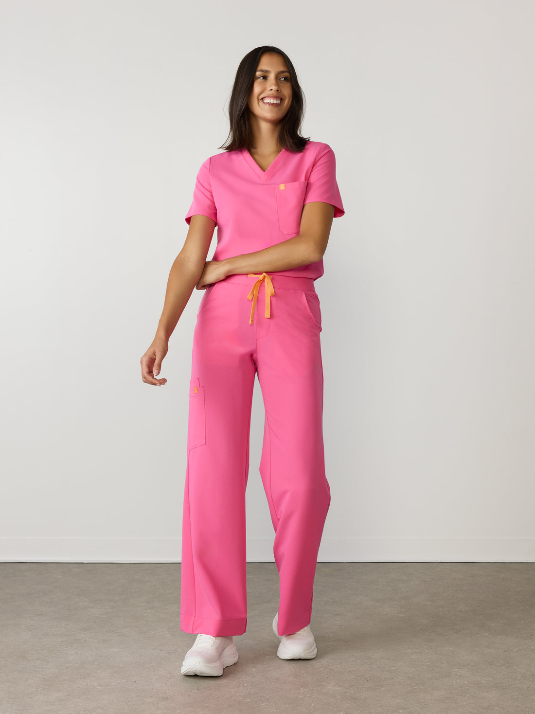 MILA RE-GARDE™ - SUNRISE PINK - Wide Leg Scrub Pants - SILVADUR™